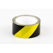 Yellow Black Hazard Safe Distance Floor Marking Tape 48mm X 33m